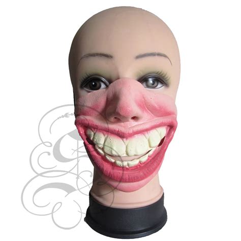 Latex Half Face Big Toothy Grin Face Mask For Comedy Funny Etsy