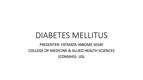 Diabetes Mellitus Ppt Ppt