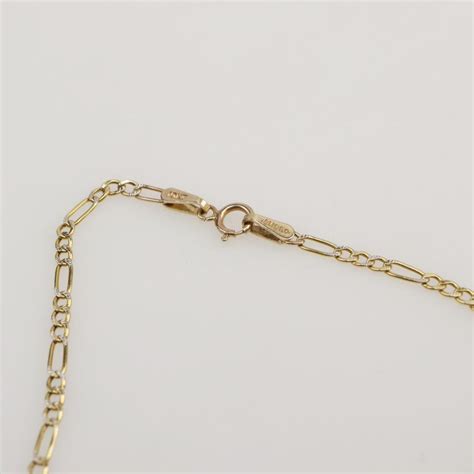 Kt Gold Figaro Chain Name Plate Bracelet Property Room