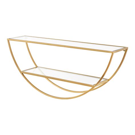 Kate And Laurel Tancill Modern Wall Shelf 26 X 11 Gold With Clear