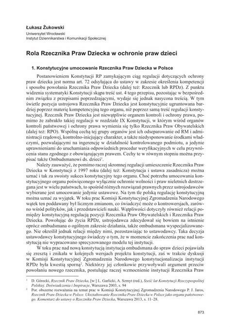 PDF Rola Rzecznika Praw Dziecka W Ochronie Praw Dzieci DOKUMEN TIPS