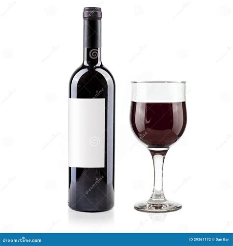 Rode Wijnfles En Glas Stock Foto Image Of Viering Drank