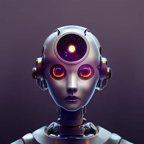 Premium Photo Cyberpunk Cyborg Robot Futuristic Portrait D Rendering