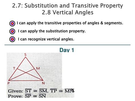 Ppt 27 Substitution And Transitive Property 28 Vertical Angles