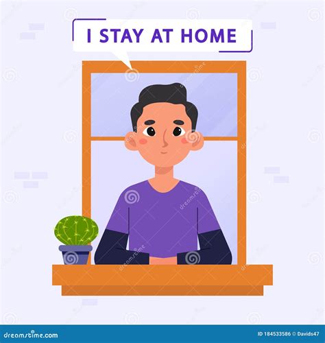 Stay At Home Poster Stock Vector Illustration Of People 184533586