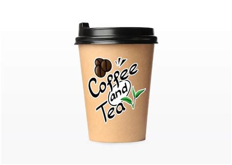 Premium Photo | Takeaway paper cup with printed phrase Coffee And Tea ...