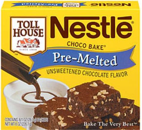 Nestle Toll House Choco Bake Pre Melted Unsweetened 8 Ct Packets Baking