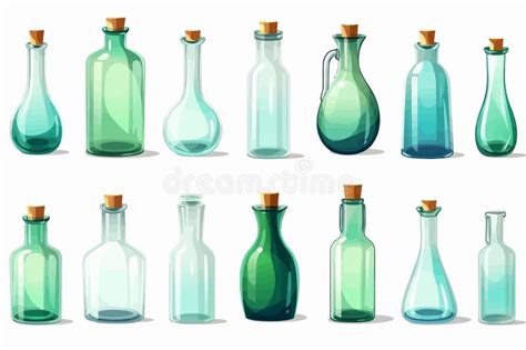 Glass Bottles Isolated Vector Style Illustration Stock Vector Illustration Of Glass Label