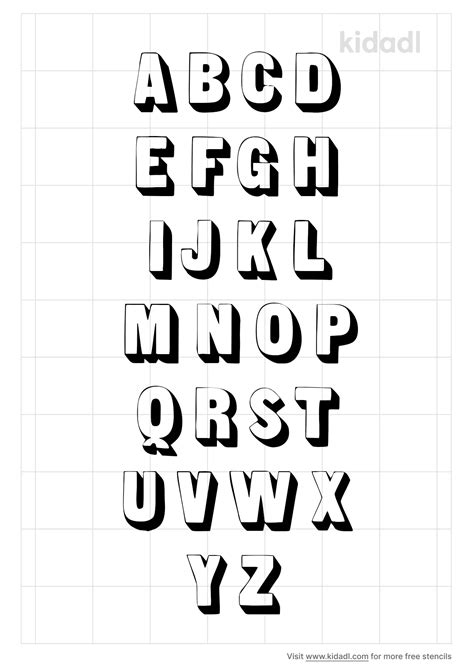 Free Block Letters With Shadow Font Stencil Stencil Printables Kidadl