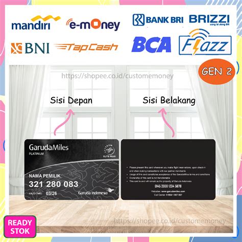 Jual KARTU EMONEY DESIGN KARTU GARUDA HITAM MILES ETOLL E MONEY MANDIRI