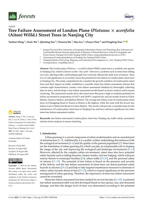 PDF Tree Failure Assessment Of London Plane Platanus Acerifolia