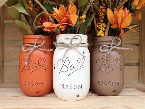 Pick Hand Painted Mason Jars Autumn Home Decor Fall Decor