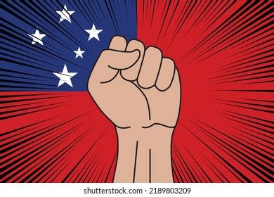 Human Fist Clenched Symbol On Flag Stock Vector Royalty Free