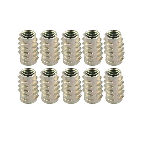 HALJIA 10 pcs M10 x 25 mm Insert Écrou meubles en bois Filetage Vis