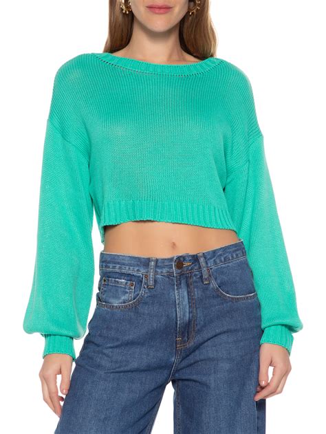 Blusa Tricot Cropped Sem Manga MYFT Verde Oqvestir