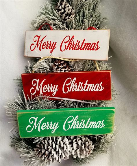 Merry Christmas Sign Rustic Christmas Decorations Farmhouse Etsy