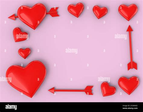 Heart And Arrow Background 3d Stock Photo Alamy