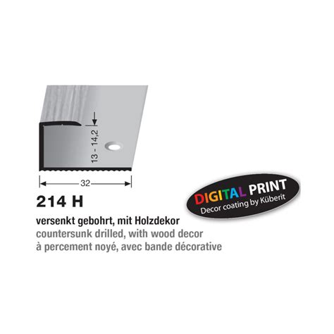 Küberit Alu Einfassprofil Typ 214 H 13 14 2 Mm 90 Cm Eiche Weiß