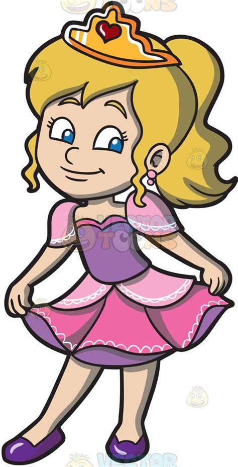 A Young Pretty Princess Vector Clip Art Cartoon Desenhos