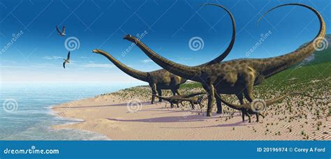 Diplodocus Herd Stock Illustration Illustration Of Lizard 20196974