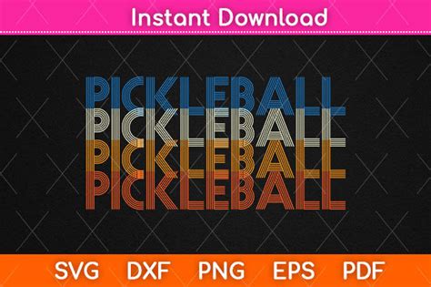 Free Pickle Ball Classic Retro Pickleball Svg Png Dxf Eps Cut File