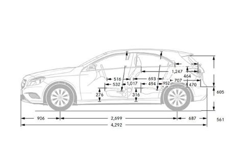 Old mercedes a class dimensions