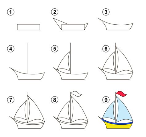 Apprendre Dessiner Un Petit Bateau