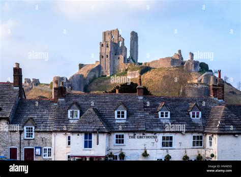 Corfe Castle Dorset England Uk Stock Photo Alamy