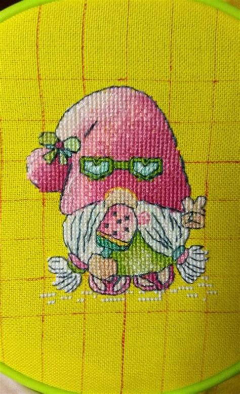 Cherry Gnome Cross Stitch Pattern Pdf Gnome Sweet Gnome Hand Etsy