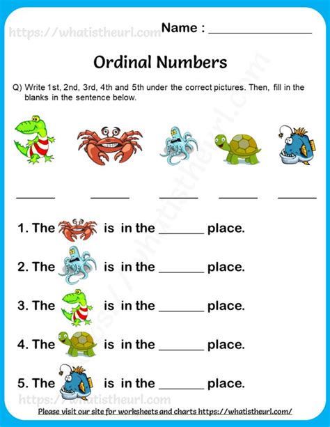 Ordinal Numbers Worksheet for Grade 1 - Your Home Teacher