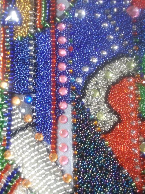 Bead Painting 12 X 16 On Canvas Antiques Board