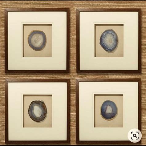 Set Of 4 Framed Agate Shadow Box Wall Art Sets Wall Art Art Set