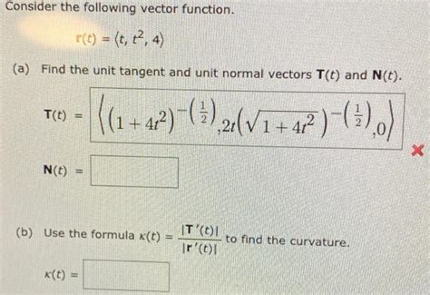 Solved Consider The Following Vector Function R T T