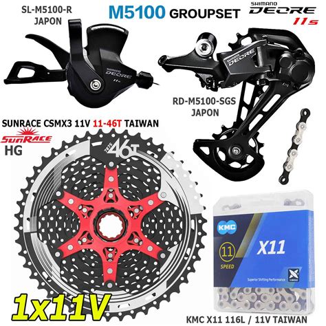 SISTEMA DE TRANSMISION SHIMANO DEORE 1X10V 11 46T SUNRACE CSMS2 BLACK