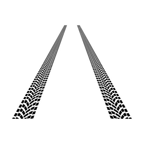 Premium Vector Road Tire Tracks Perspective Isolated On White