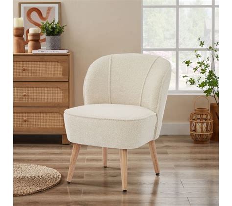 Fauteuil Tivoli Tissu Bouclette Beige Fauteuil BUT