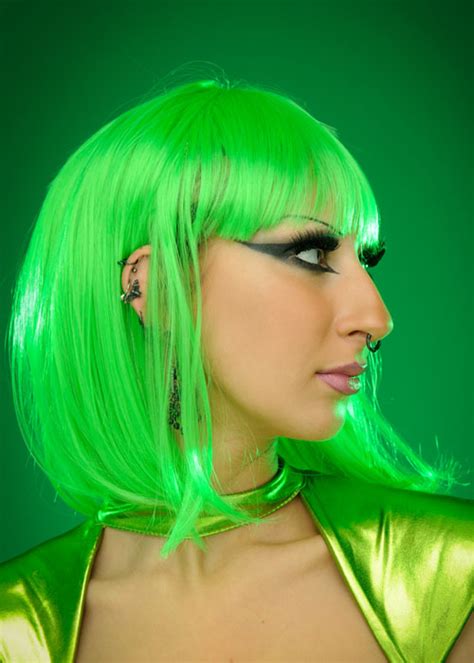 Womens Neon Green Cute Alien Wig [42138 Et] Struts Party Superstore