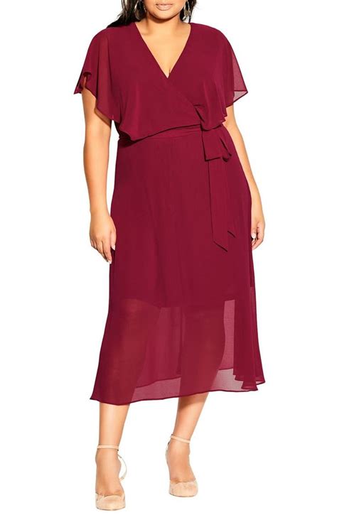 City Chic Softly Tied Faux Wrap Dress Nordstrom Wrap Dress City