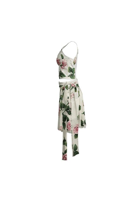 Conjunto Dolce And Gabbana Floral Print Set 42 Off White Original Gringa