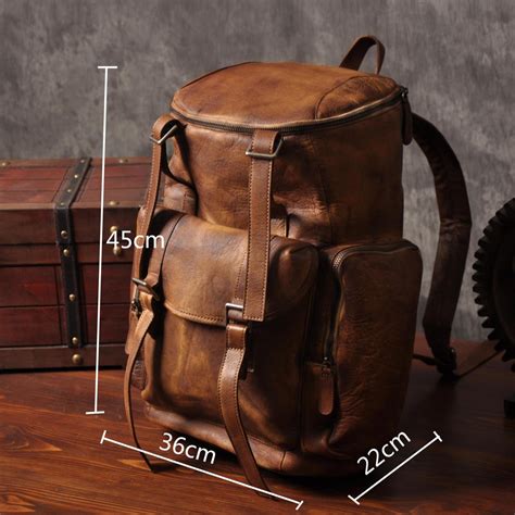 Personalized Leather Backpack Men Travel Backpack Hiking Rucksack Unis – LISABAG