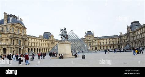 The Iconic Pyramide Du Louvre At The Louvre Museum In Paris France