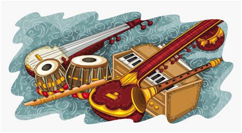 Indian Musical Instruments Collage, HD Png Download - kindpng