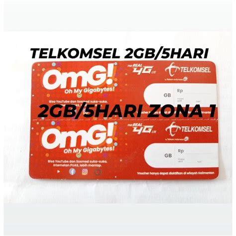 Jual VOUCHER TELKOMSEL 2 GB 5 HARI ZONA 1 KALIMANTAN Shopee Indonesia