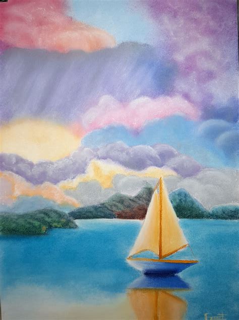 Sailing Into Colors Segelboot Wolken Fantasie See Von Sophie