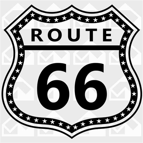 Route 66 Road Sign Svg Pdf Png Eps Route 66 Cut Files For Cricut And