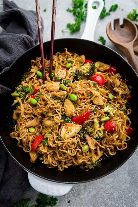 Teriyaki Chicken Ramen Noodle Stir Fry One Pot Skilet By Life Made