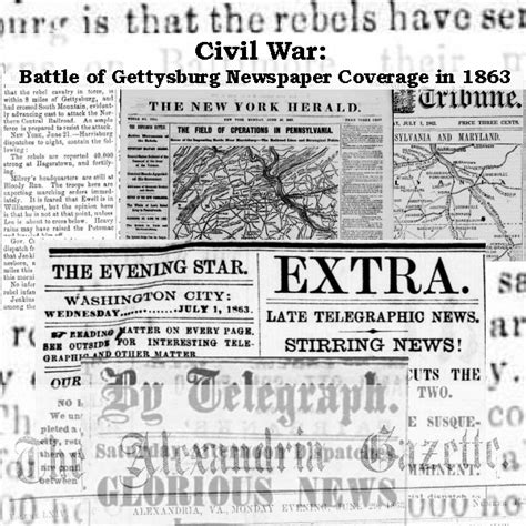 Civil War Battle Of Gettysburg Newspaper Coverage In