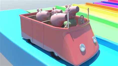 Peppa Pig Driving Car On Color Slide YouTube