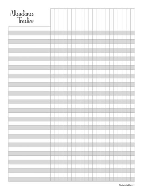 Printable-Attendance-Tracker Firstprintable Com | PDF