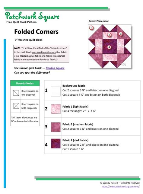 Folded Corners Quilt Pattern